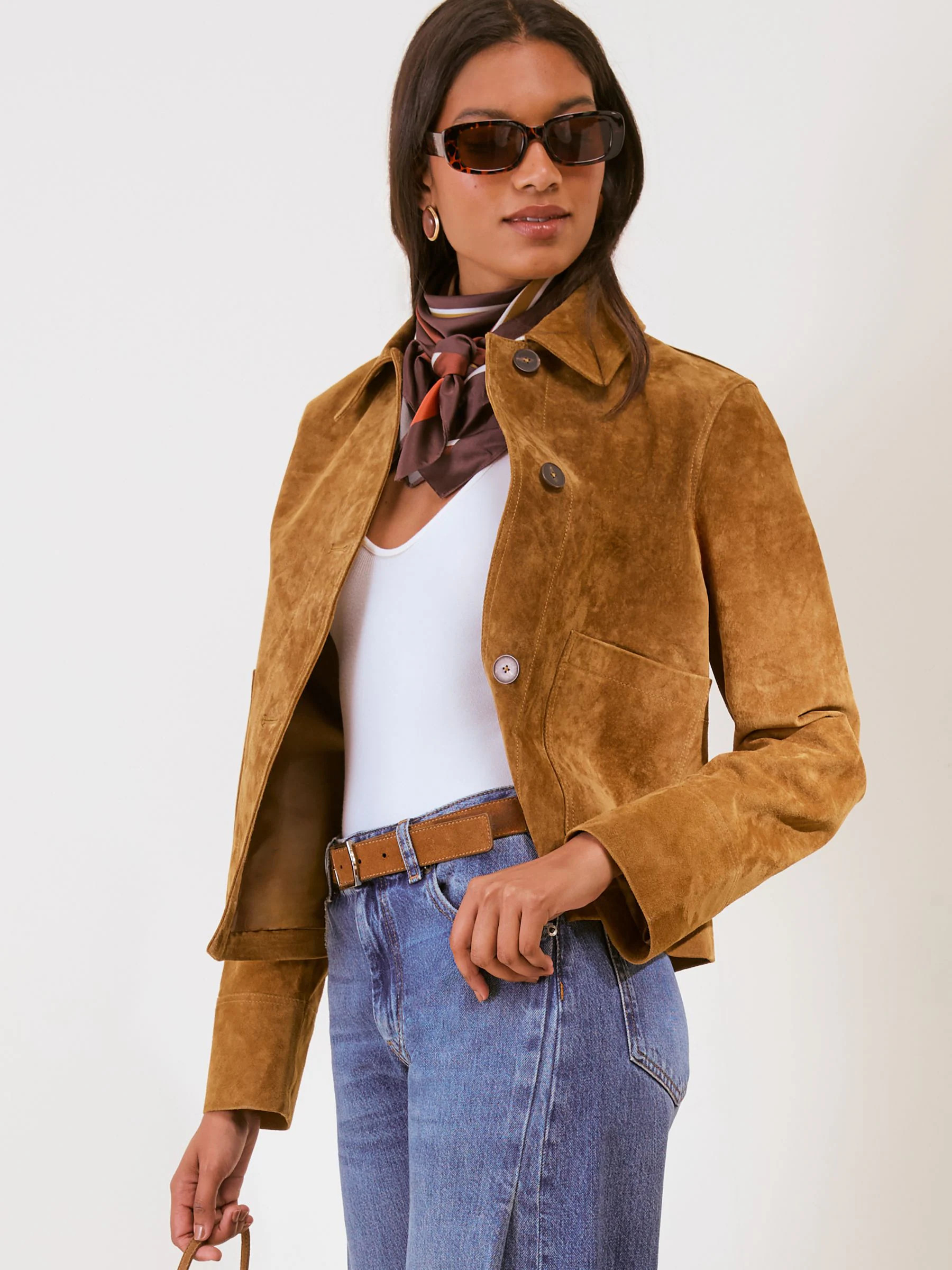 Friends Like These Real Suede Collared Short Jacket | Next US