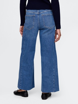 High Rise Stride Wide-Leg Ankle Jeans | Gap (US)