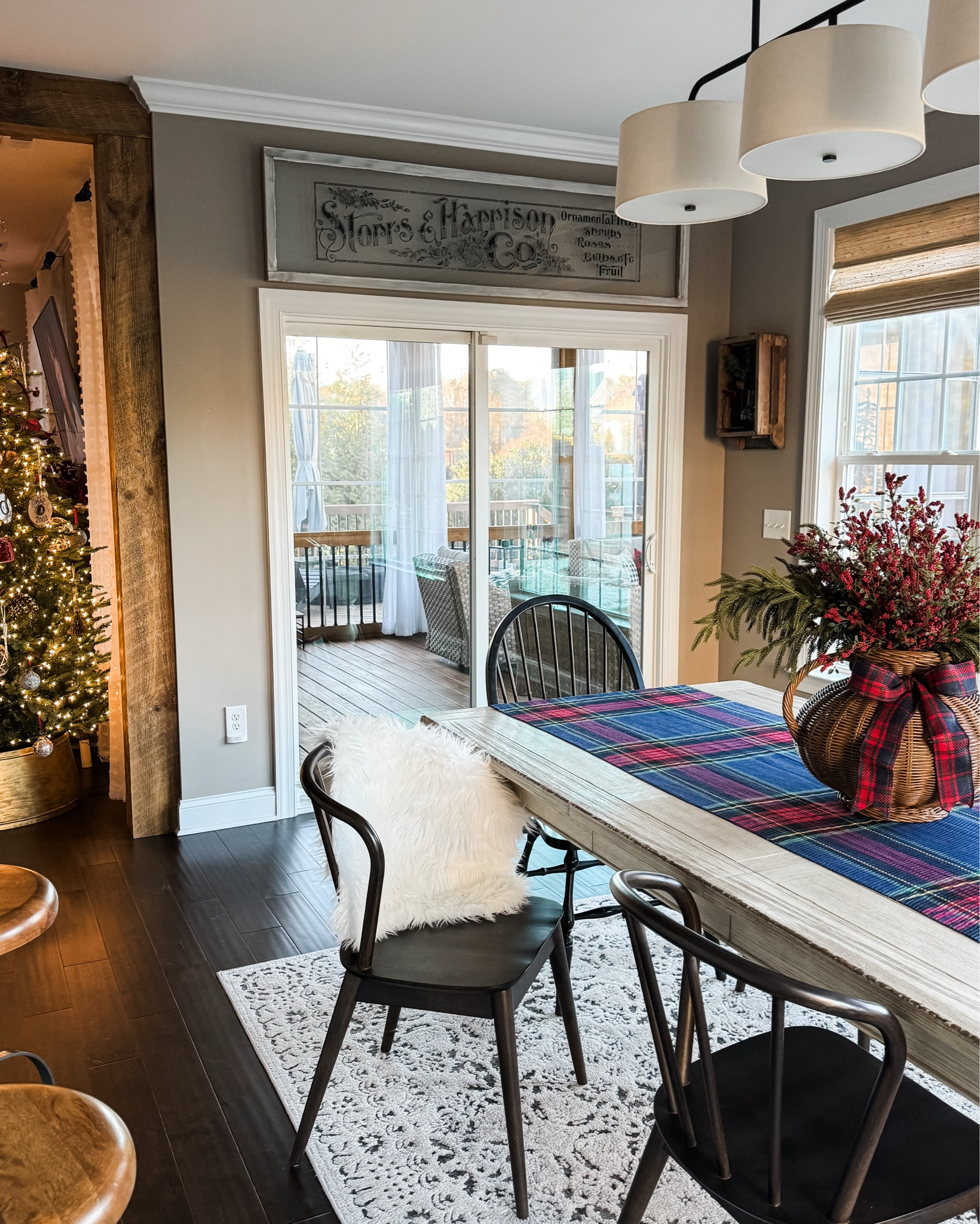 Christmas Dining Room and Patio!!

I love to think outside the box!! I’ve used 2 of my plaid scarves for decor. One as a throw and the other as a table runner.

I’ve linked several similar options.

Plaid scarves, Christmas tree pillow cover, Grand Duchess tree, dining chairs, linear chandelier, woven vase, berry stems, Norfolk pine stems, plaid ribbon, faux fur, large braided edge wood tray, area rug, bells on rod, plaid pillow covers, pillow inserts

#LTKHome #LTKHoliday #LTKSeasonal