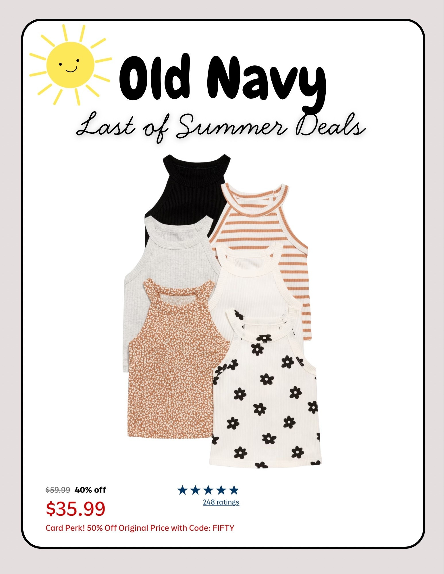 🖤 NEUTRAL toddler basics you’ll reach for daily — and they’re 40% OFF right now during Old Navy’s Back-to-School Sale! 🤍👕✨

This 6-pack of soft, comfy tanks is perfect for layering or beating the heat — and the neutral tones go with everything. Trust me, you’ll want these on repeat. 🤎🤍

Sizes are selling fast with the sale! Grab yours now 👉 Linked on my LTK!

#OldNavyFinds #NeutralToddlerStyle #ToddlerBasics #BackToSchoolStyle #LTKBaby #LTKSaleAlert #MomLifeMustHaves #BudgetFriendlyStyle #ToddlerWardrobeGoals


#LTKFindsUnder50 #LTKSeasonal #LTKKids