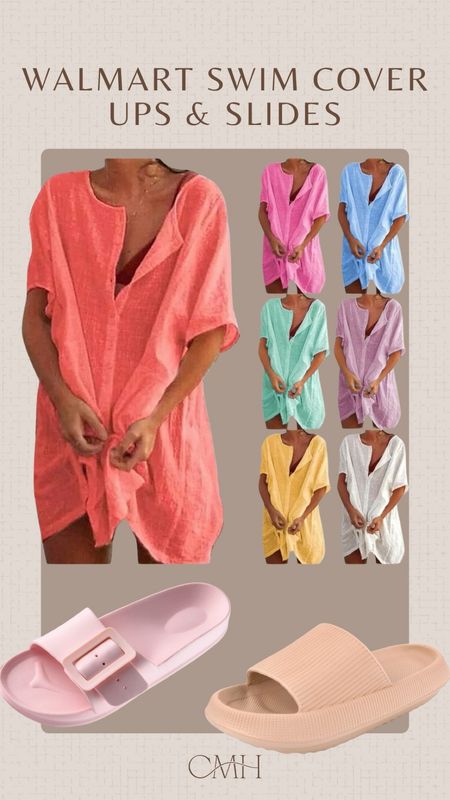 Swimsuit. Sun protection. Swim Cover up from Walmart. Slides and sandals that are great for the water.

#LTKSummerSales #LTKSeasonal #LTKSwim