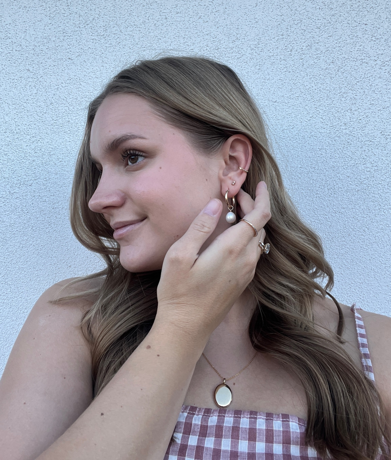Style. Jewelry. Simple and dainty gold hoops with pearls. A locket. The perfect sentimental gift for a loved one or for yourself! For both everyday and special occasions. 

#LTKBeauty #LTKGiftGuide #LTKStyleTip