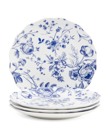 4pk Vintage Scalloped Appetizer Plates | TJ Maxx