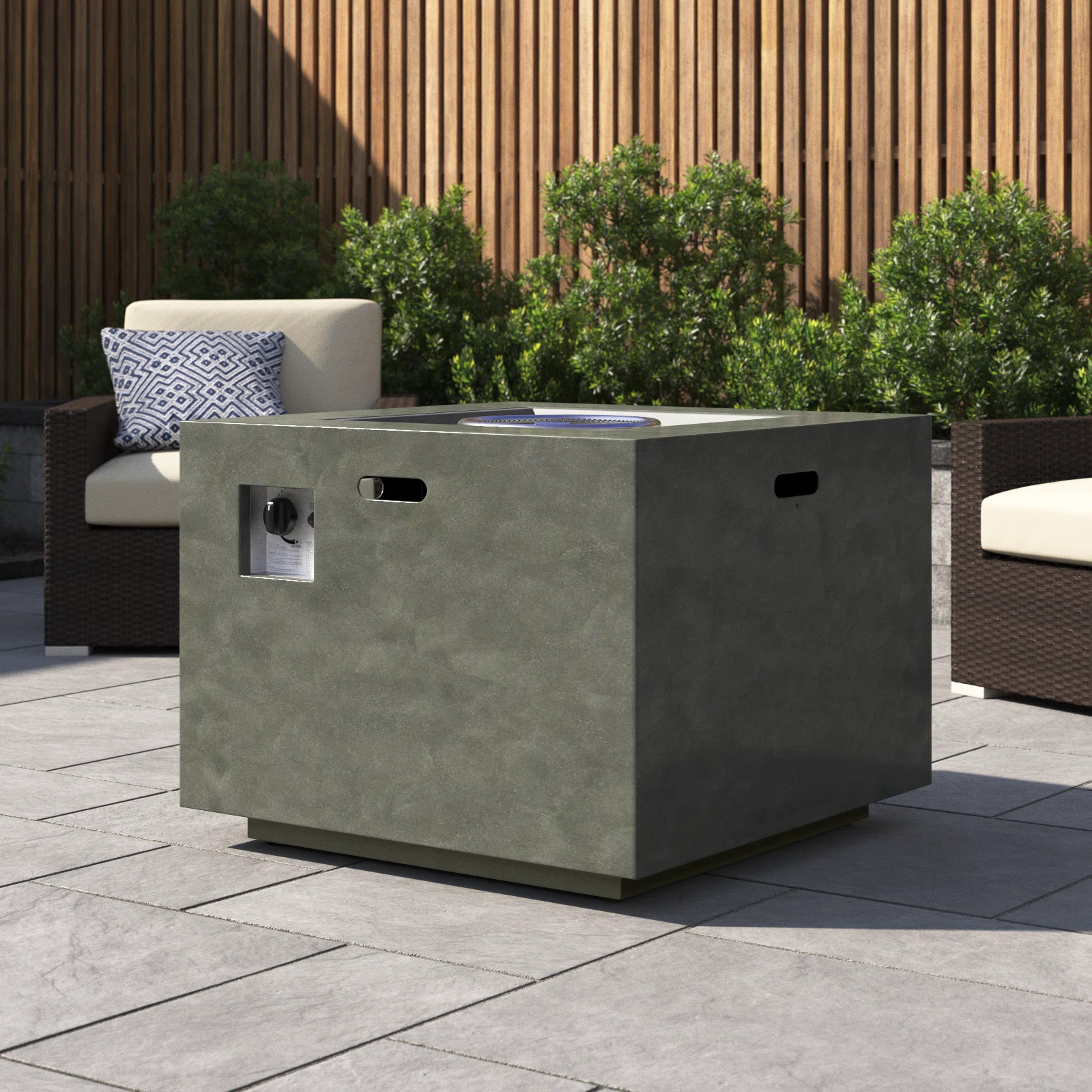 Alsacia Square Propane Smokeless Fire Pit Table with Hidden Fuel Tank | Wayfair North America