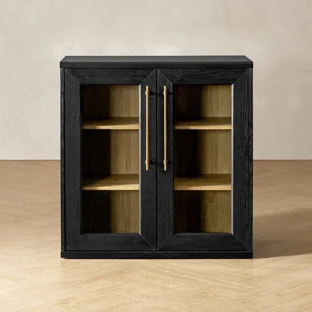 Mopio Blake Storage Cabinet, Sideboard Buffet Cabinet with Storage, Small Modular Accent Display Cabinet, Kitchen Coffee Bar Pantry Cabinet, Media Console Credenza for Living Room (Acrylic, Black) | Walmart (US)