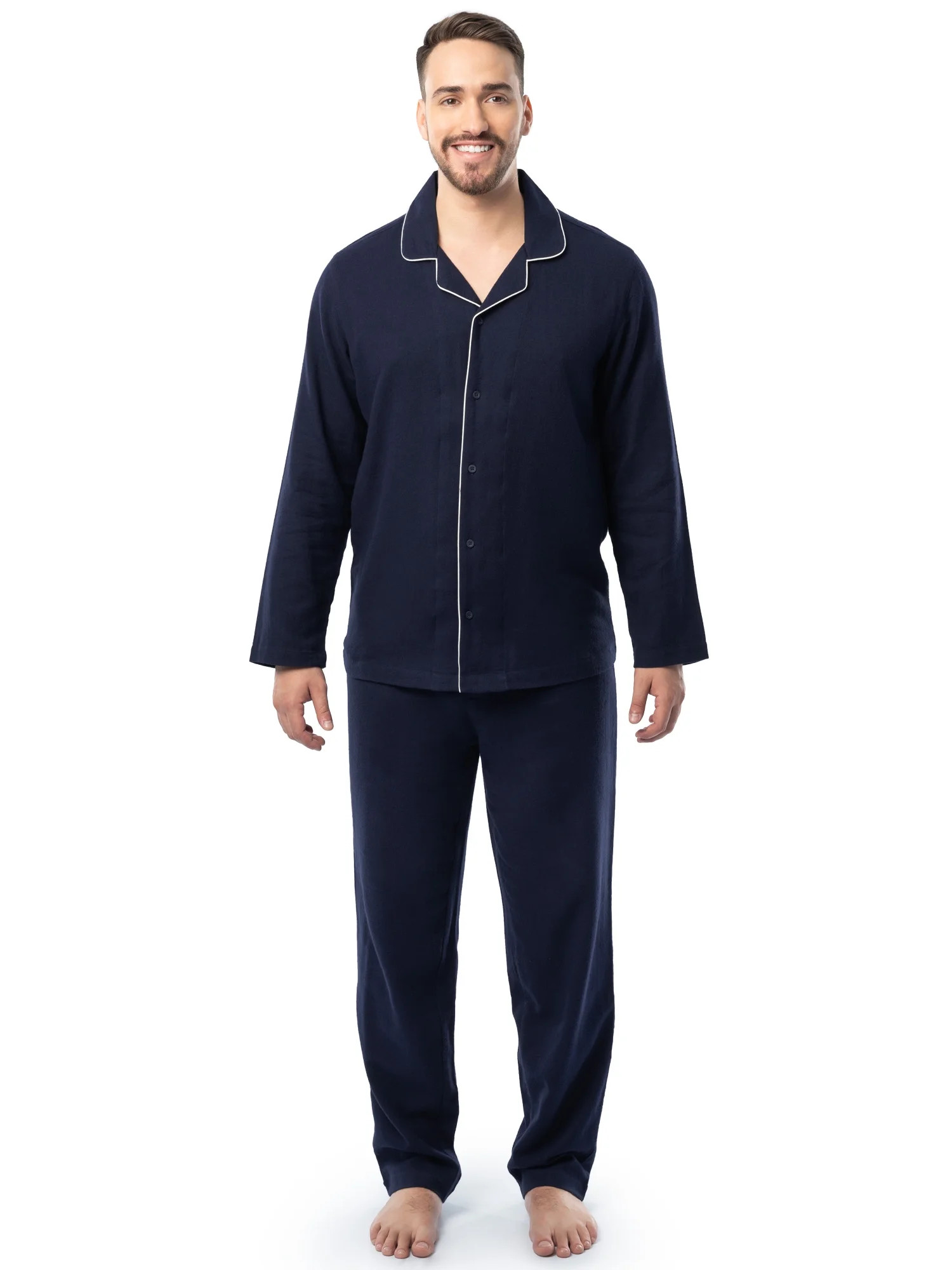 Fruit of the Loom Men's Flannel Top and Bottom Pajama Set, Sizes S-5XL | Walmart (US)
