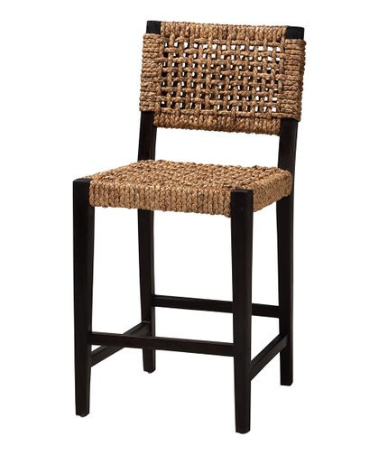Baxton Studio Dark Brown & Natural Brown Alise Counter Stool | Zulily