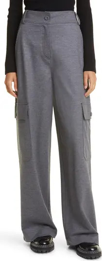 Max Mara Orlanda Wide Leg Virgin Wool Jersey Cargo Pants | Nordstrom | Nordstrom