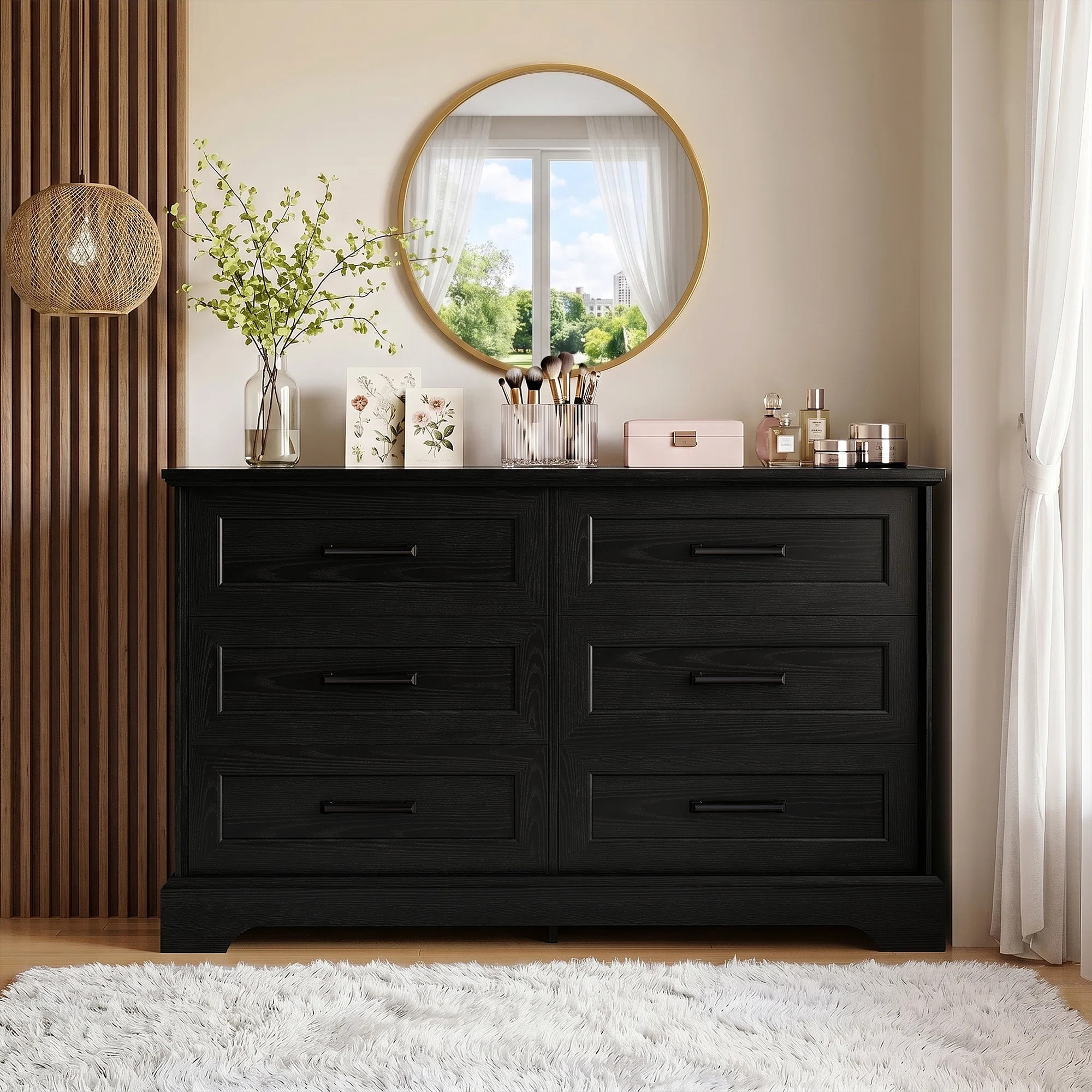 51" 6 Drawer Dresser,Double Dresser For Bedroom, High Quality Chest Of Drawers For Living Room, Hallway, Closet | Wayfair North America