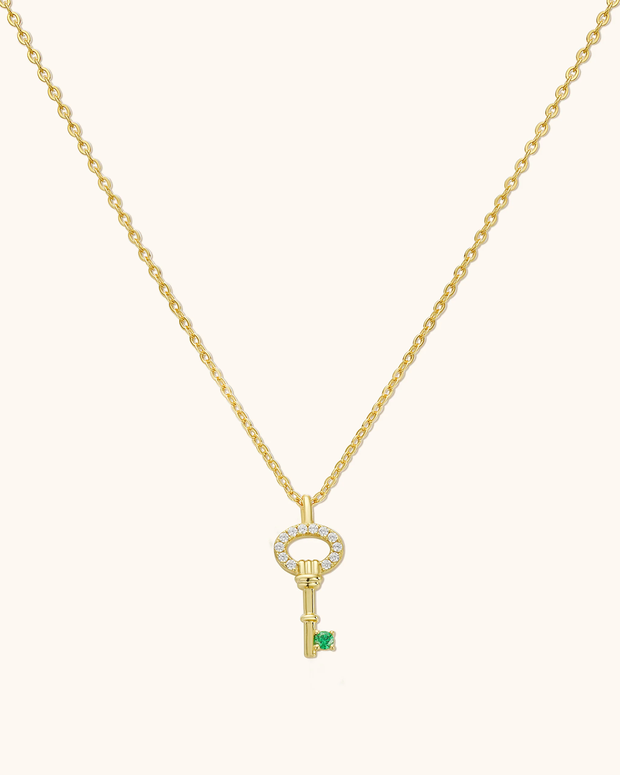 Gemstone Key Necklace | PEACHMIND