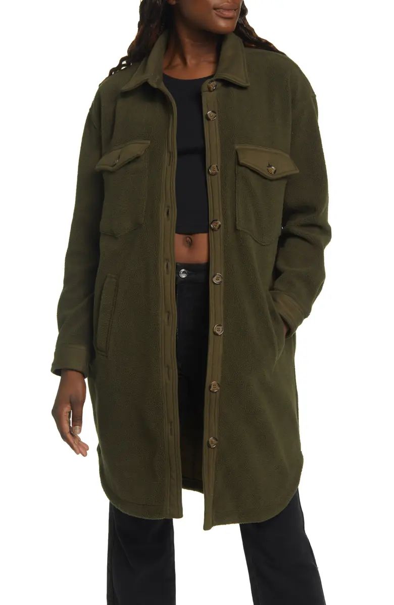 BLANKNYC Long Fleece Shacket | Nordstrom | Nordstrom Canada