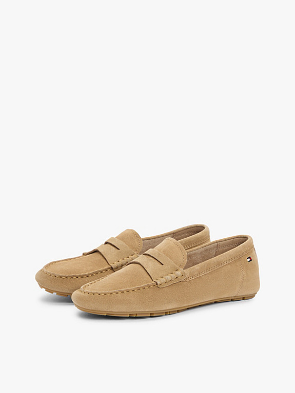 Suede Enamel Flag Driver Shoes | Tommy Hilfiger UK