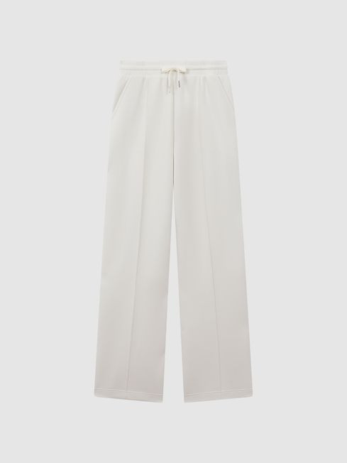 Reiss Ivory Jemma Drawstring Wide Leg Joggers | Reiss UK