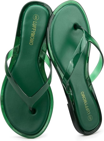 Luffymomo Women's Casual Jelly Flip Flops | Amazon (US)
