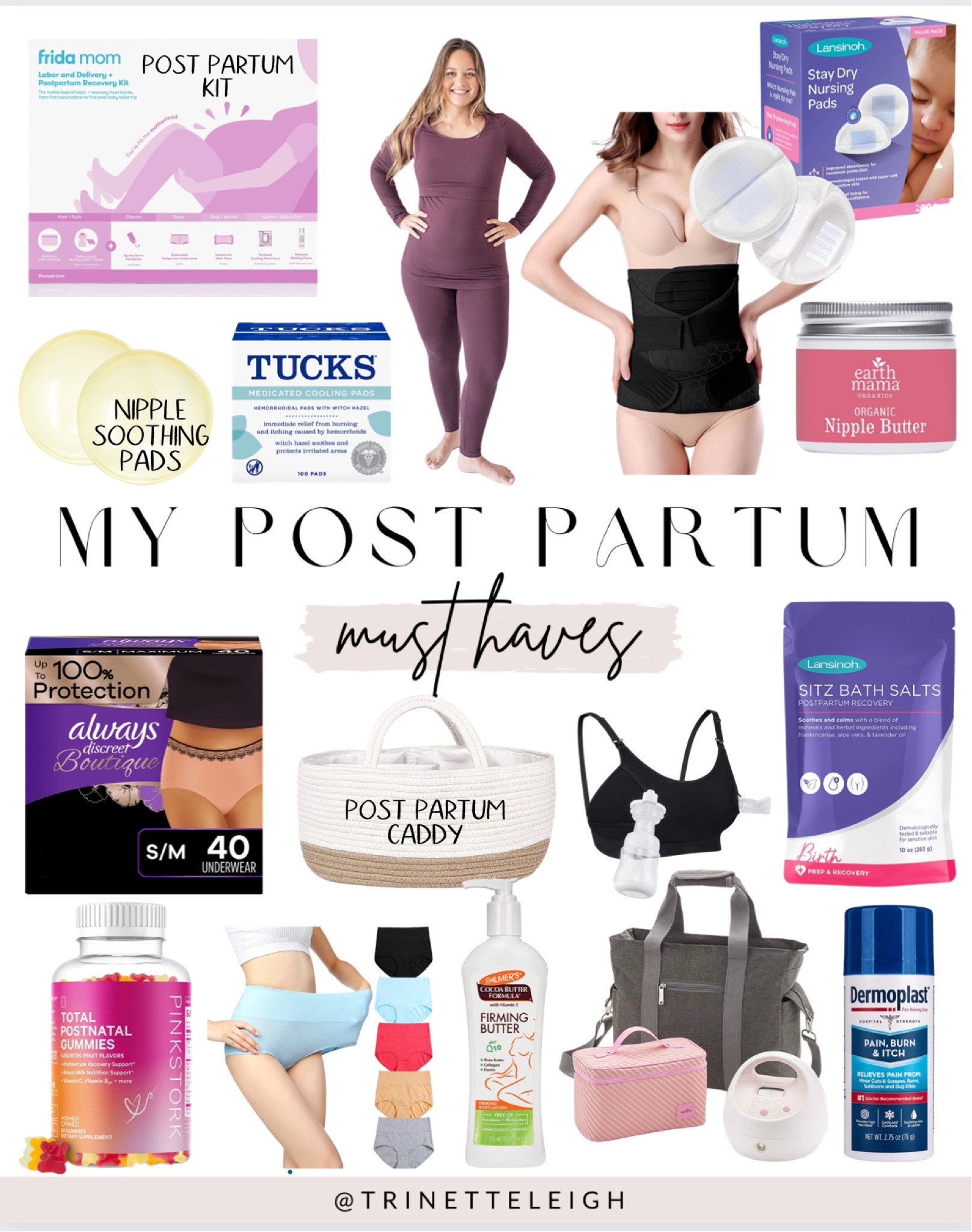 Postpartum must have. Postpartum recovery kit. Nipple soothing pads. Tucks recovery pads. Medicated pads with witch hazel. Postpartum breast-feeding. Pajamas. Belly band for postpartum. Nipple pads. Nipple butter. Women’s briefs for postpartum. Postpartum caddy. Breast pumping bra. Bath salt for postpartum. Postpartum vitamins. Postpartum underwear. Breast pump kit. Breast pump. Dermablast recovery spray. 

#LTKbaby #LTKbump #LTKSeasonal