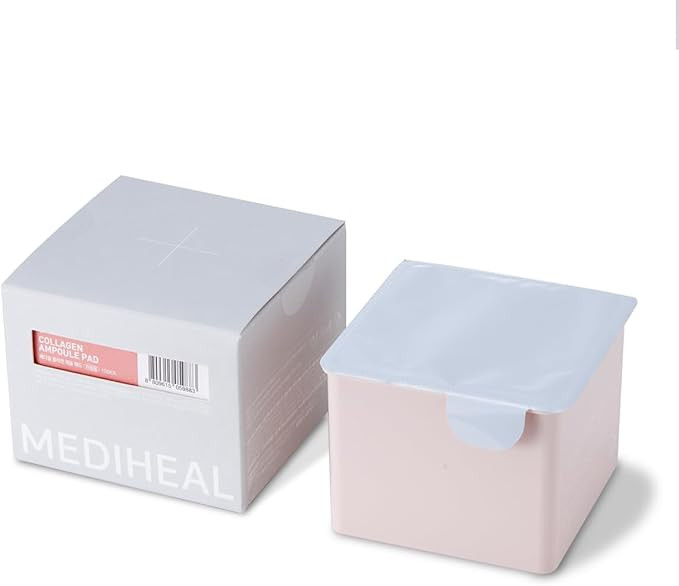 MEDIHEAL Collagen Ampoule Pad - Square Cotton Facial Toner Pads with Collagen & Ceramide - Firm S... | Amazon (UK)