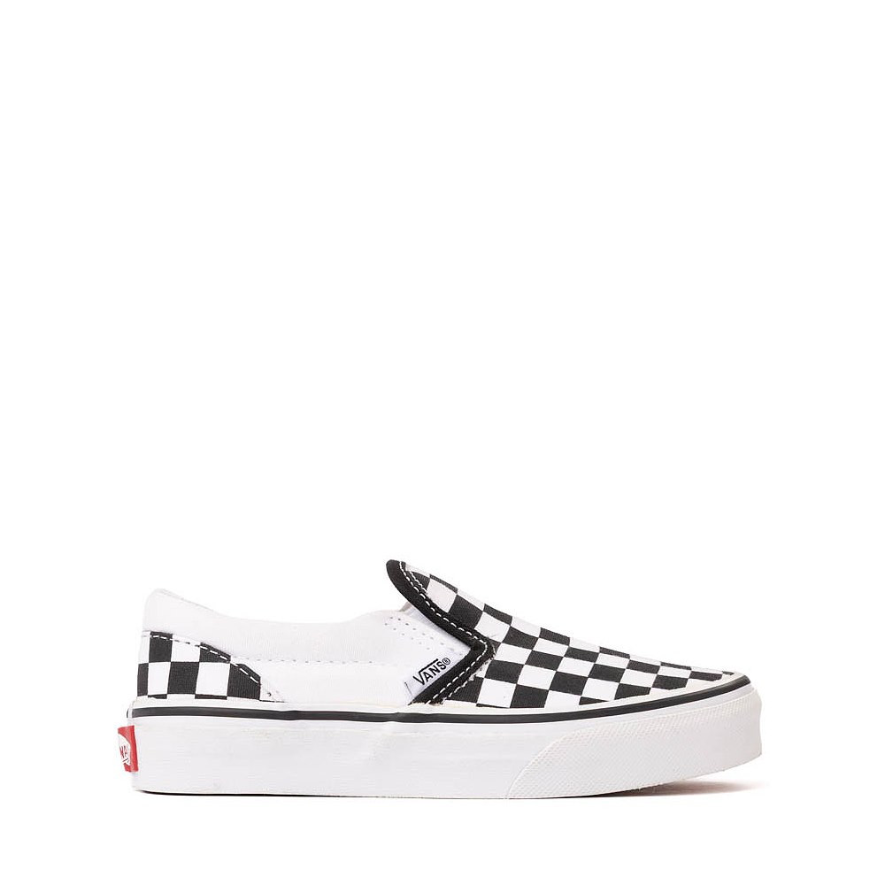 Vans Slip-On Checkerboard Skate Shoe - Little Kid / Big Kid - Black / White | Journeys