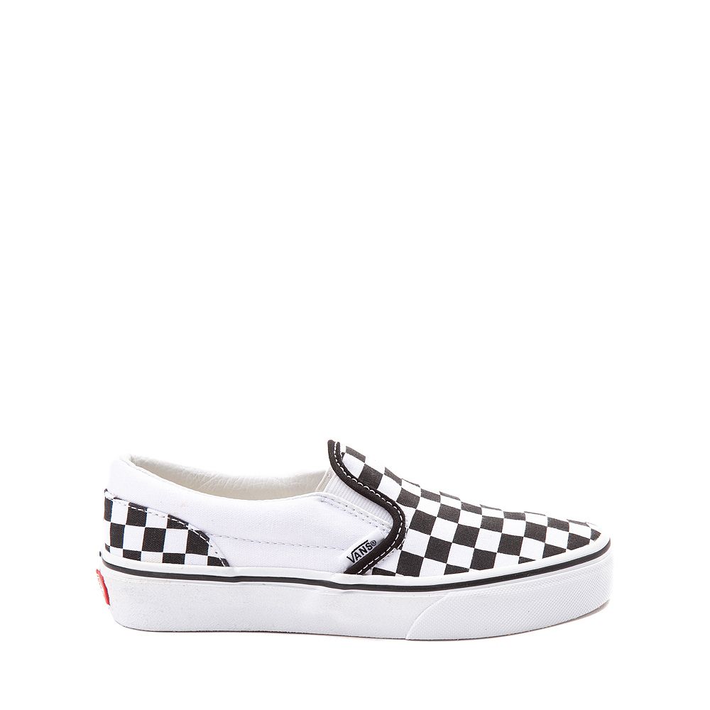 Vans Slip-On Checkerboard Skate Shoe - Little Kid / Big Kid - Black / White | Journeys
