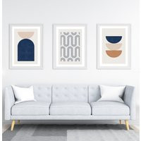 Set Of 3 Abstract Neutral Wall Art, Minimalist Decor, Prints, Home Art | Etsy (US)