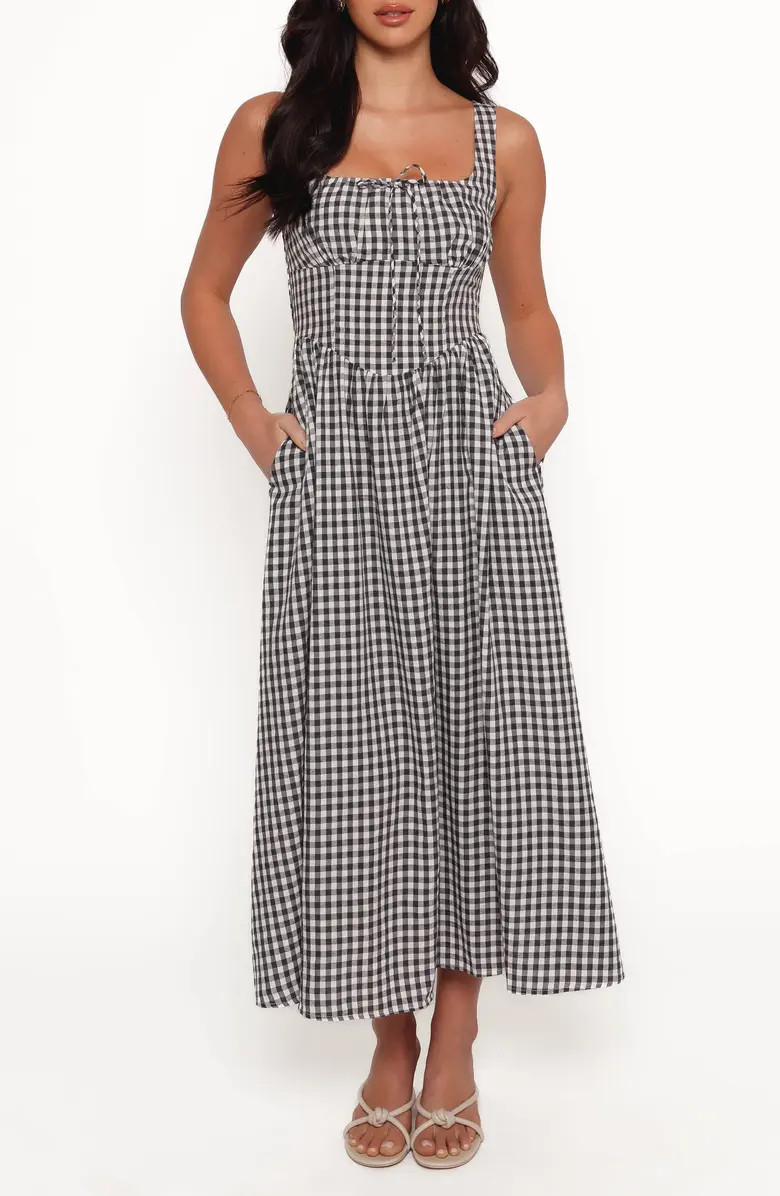 Kinslee Corset Cotton Blend Midi Dress | Nordstrom Rack