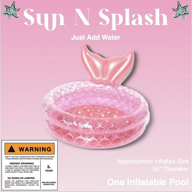 Sun N Splash Mermaid Pool Pink - Walmart.com | Walmart (US)