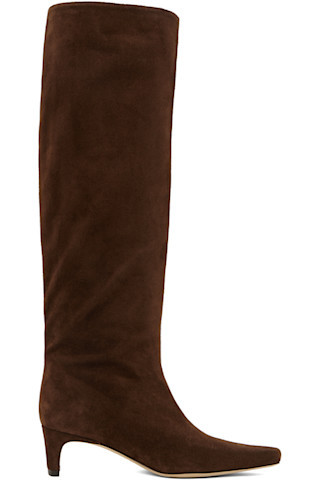 Brown Wally Suede Tall Boots | SSENSE