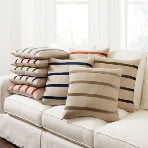 Velvet Striped Linen Throw Pillow Cover | Ballard Designs, Inc.