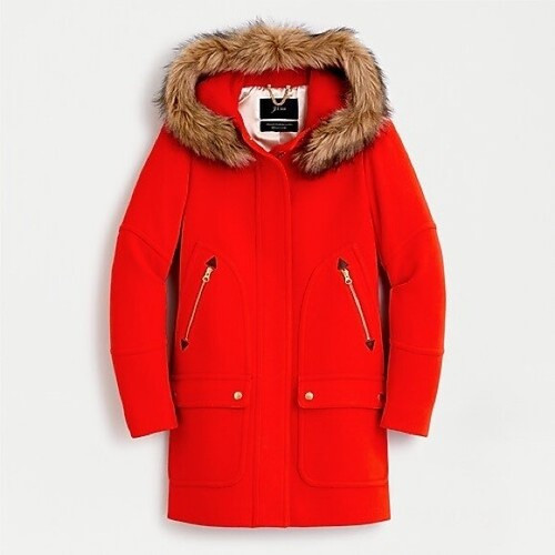 JCrew $365 Chateau Parka in Italian Stadium-Cloth Wool 14 VIBRANT FLAME J5488  | eBay | eBay CA