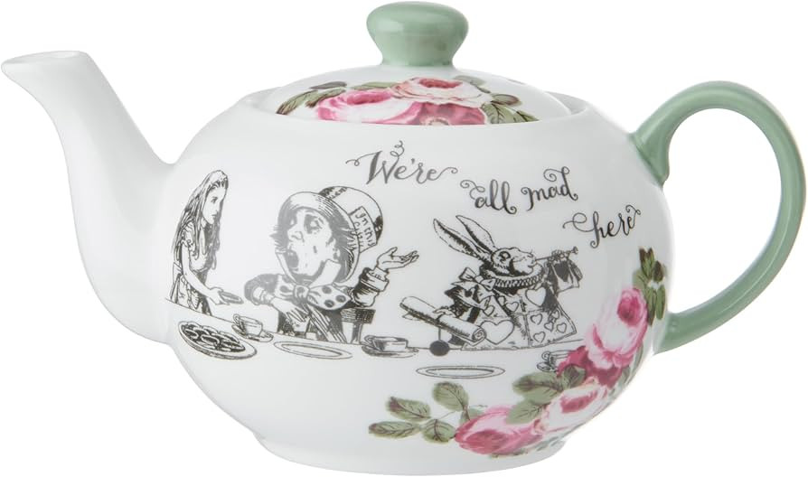 Mikasa and The V&A Mini Teapot, Small Lidded Teapot for One, 400ml, Alice in Wonderland Teaware, ... | Amazon (UK)