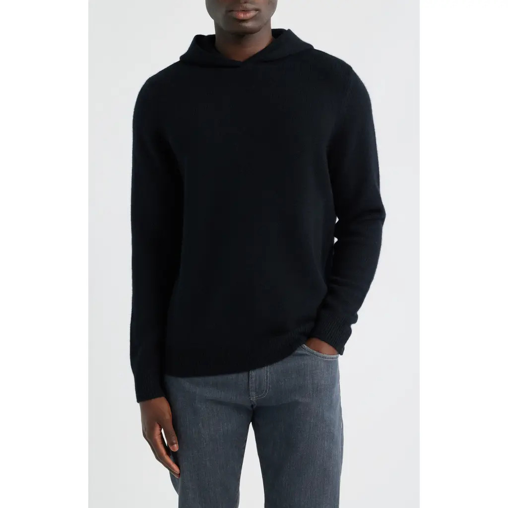 Nordstrom Luxe Cashmere Hooded Sweater in Black Caviar at Nordstrom Rack, Size X-Large | Nordstrom Rack