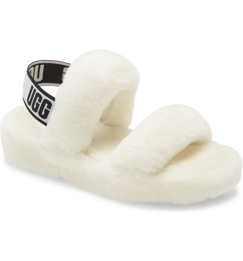 Oh Yeah Genuine Shearling Slingback Slipper | Nordstrom
