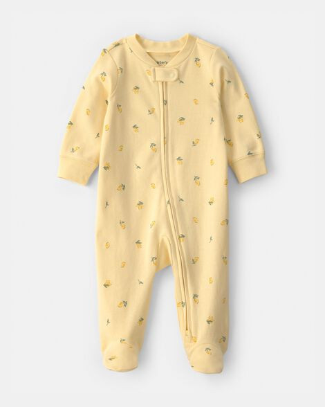 Baby Lemon 2-Way Zip 100% Cotton Sleep & Play Pajama - Yellow | Carter's Inc