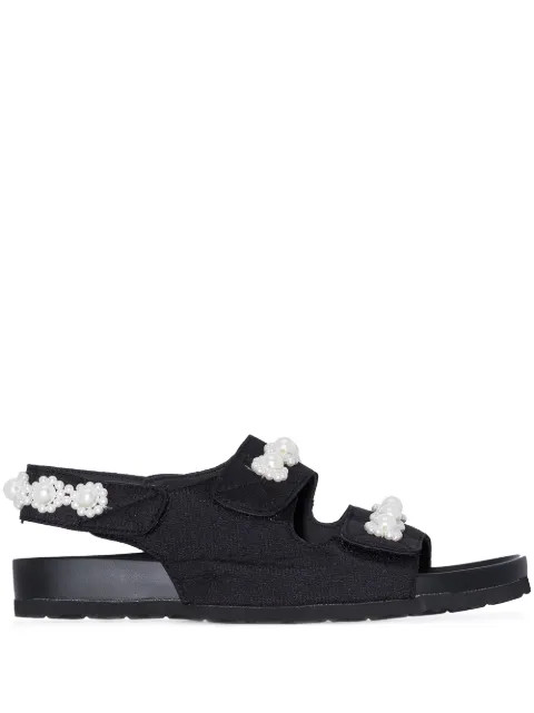 pearl-embellished slingback sandals | Farfetch (UK)