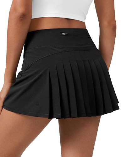 CRZ YOGA Women's Quick Dry Pleated Tennis Skirts Mid Waisted Cute Athletic Workout Running Sports... | Amazon (US)