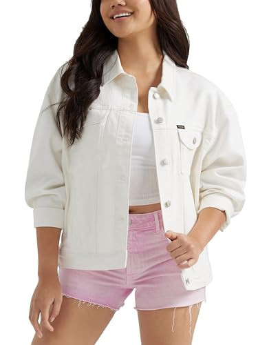 Wrangler Women's Relaxed Fit Girlfriend Denim Jacket, Quartz, X-Small | Amazon (US)