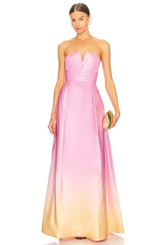 Bambina Gown in Pink & Yellow | Revolve Clothing (Global)