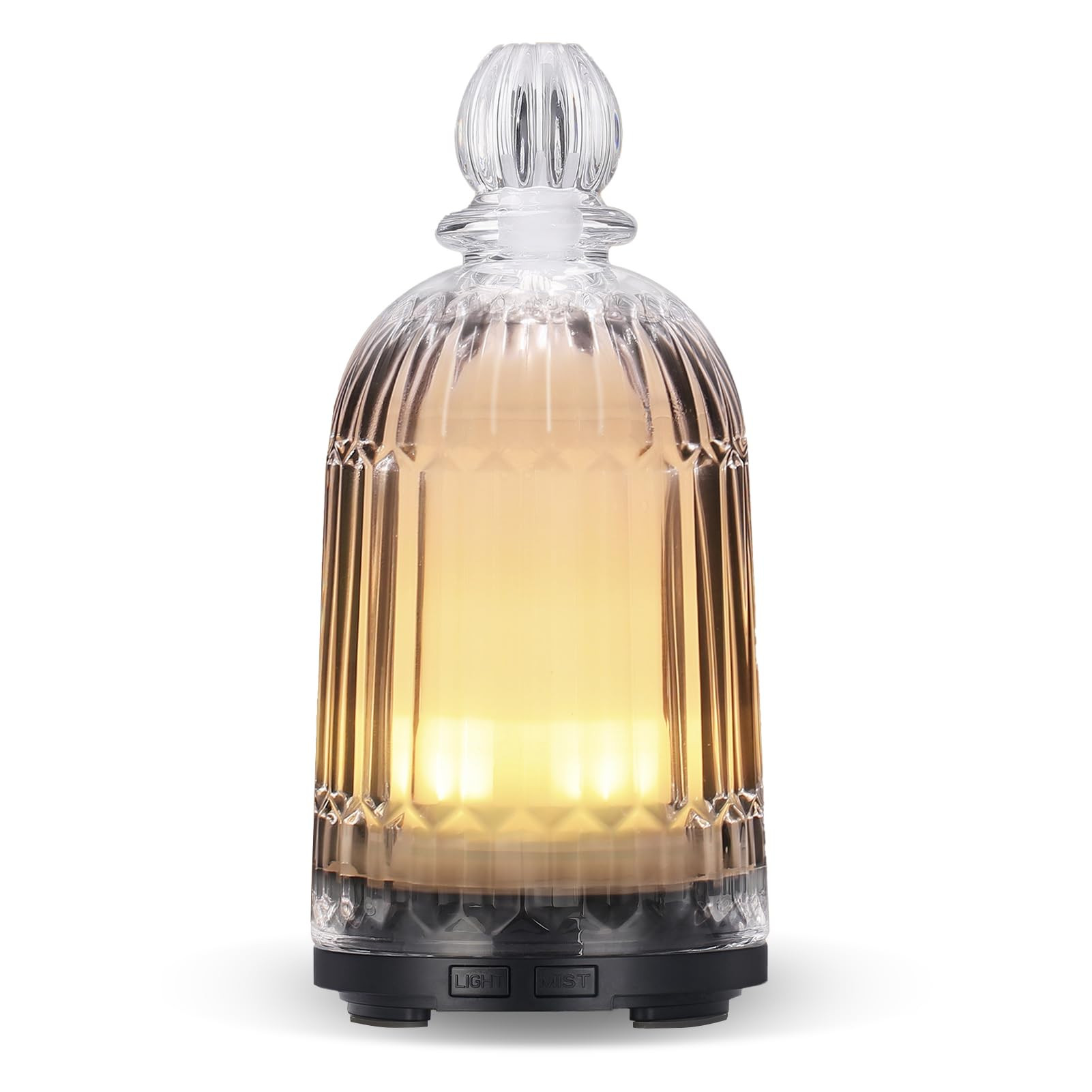 Glass Essential Oil Diffuser, Ultrasonic Aroma Diffuser Glass Cover & Plastic Reservoir with 7 LE... | Amazon (US)