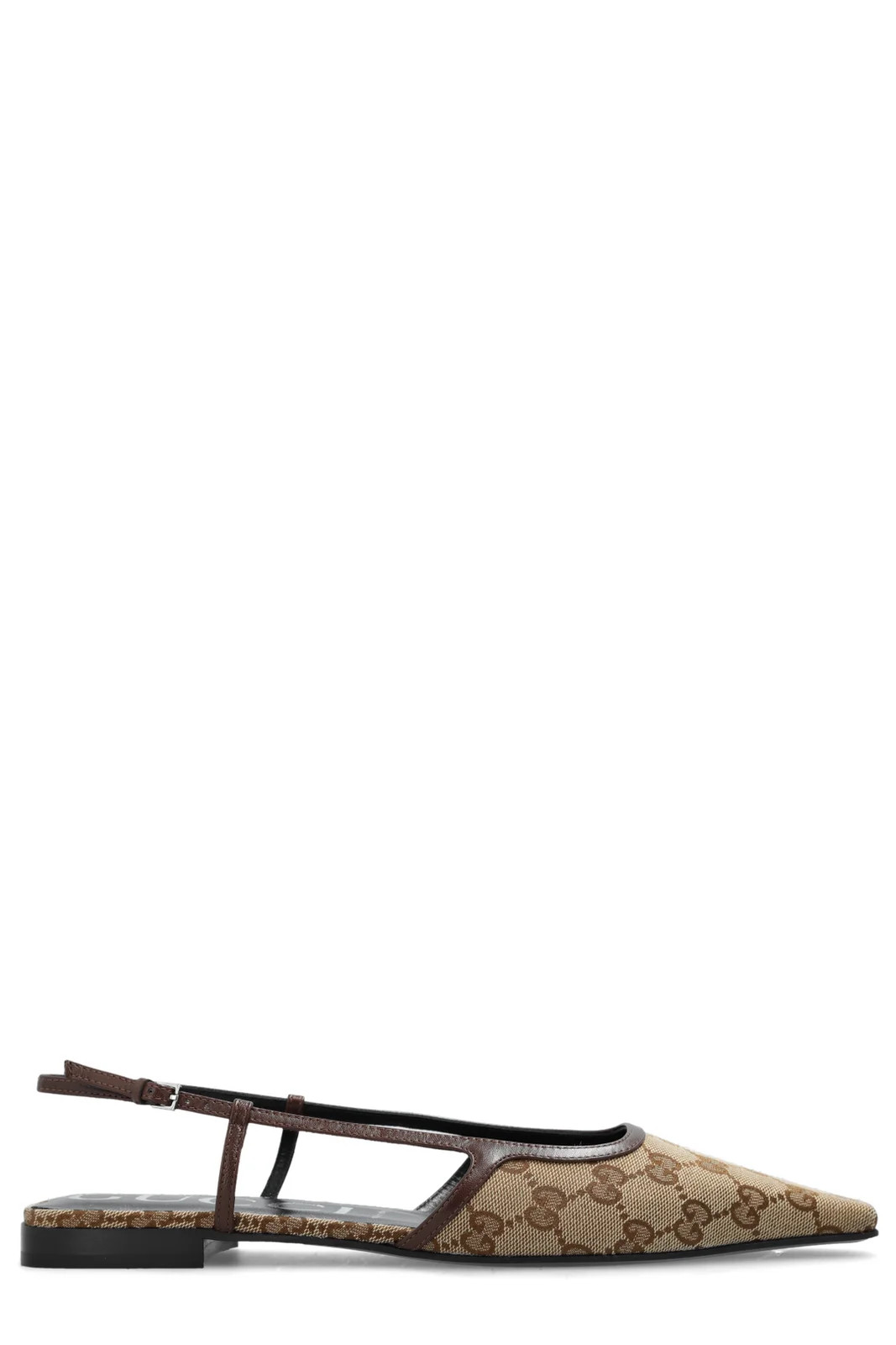 Gucci GG Monogrammed Slingback Flats | Cettire Global