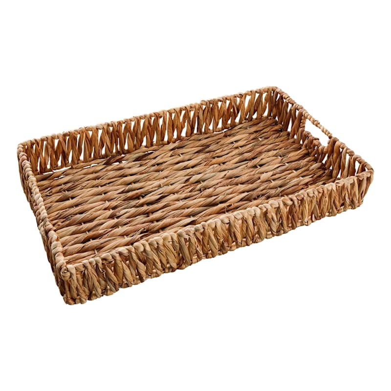 Natural Wicker Woven Decorative Tray, Large | At Home