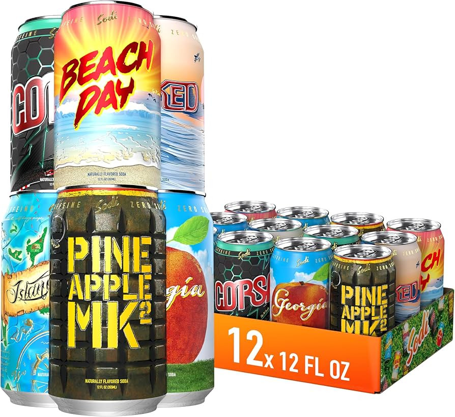 Sodi | Better For You Sparkling Soda Pop | Zero Sugar | Zero Caffeine | Zero Colors or Dyes | Glu... | Amazon (US)
