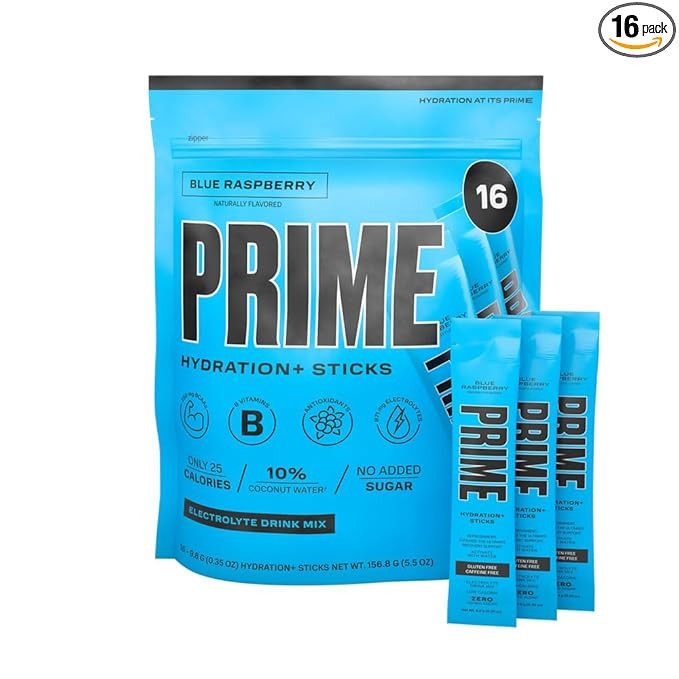 PRIME HYDRATION+ Sticks Blue Raspberry | Hydration Powder Single Serve Sticks | Electrolyte Powde... | Amazon (US)