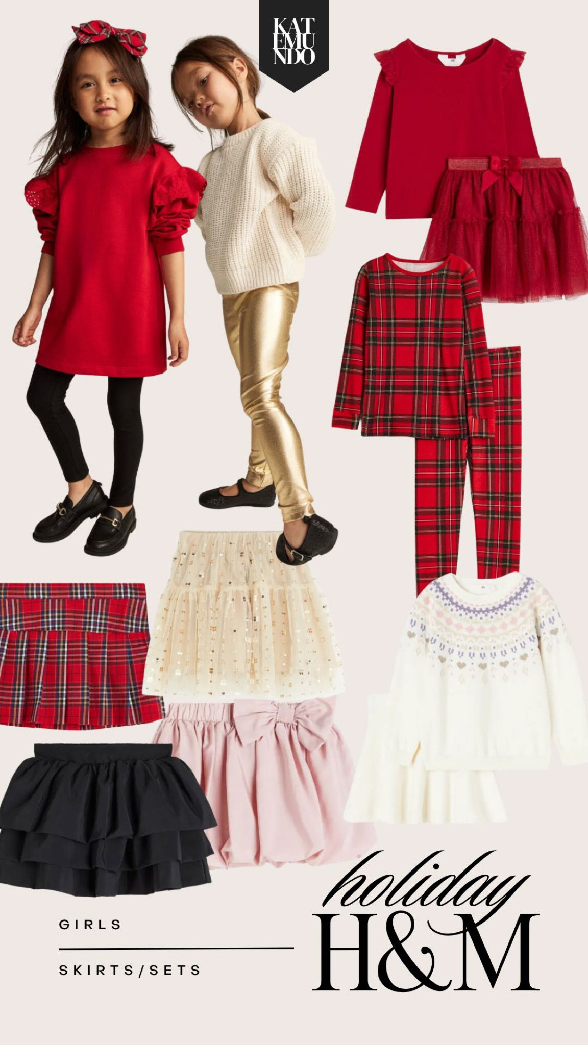 Girls holiday style from H&M. Holiday skirts, occasion skirts, sets, dressy sets, holiday sets. Red skirts. Neutral skirts. Plaid skirts. Holiday pajamas. Gold  Girls outfits. Toddler outfits. #holidaystyle #HMfinds #girlsstyle

#LTKstyletip #LTKkids #LTKHoliday