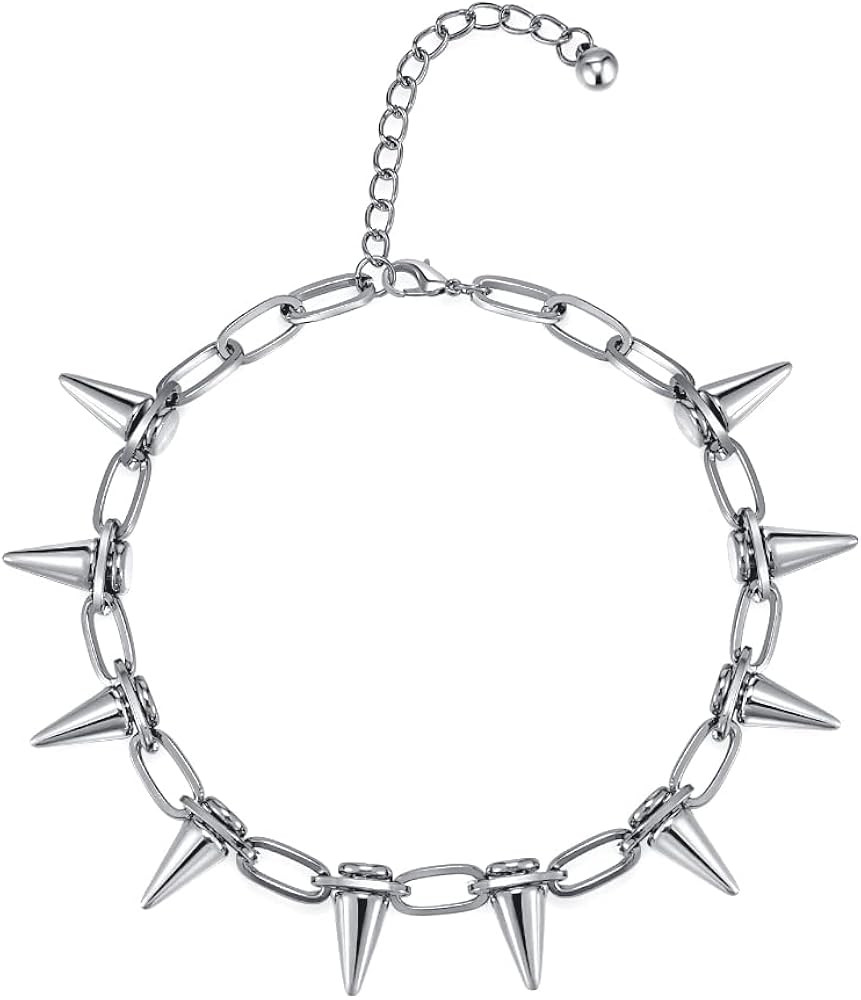 Spike Chokers for Women Choker Goth Necklaces Mens Chain Choker Collar Punk Streetwear Handmade A... | Amazon (US)