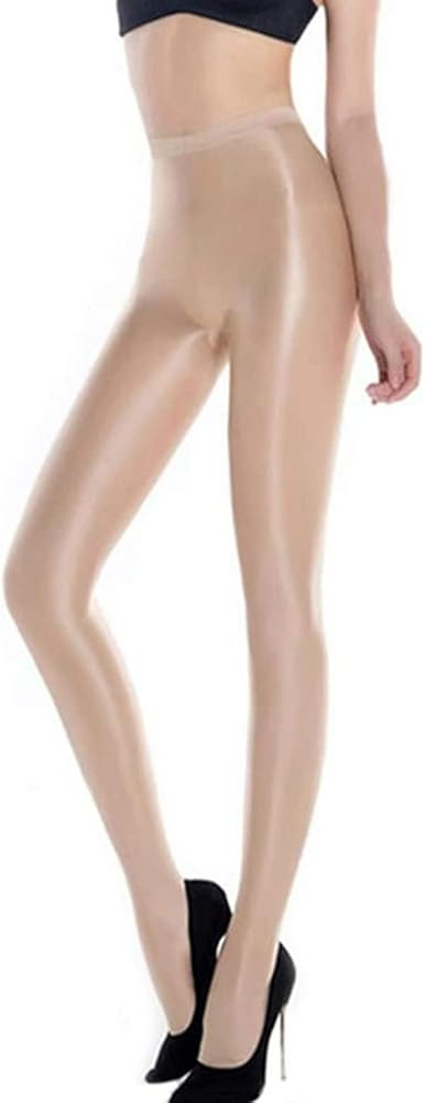 HTRUIYA Women's Sheer Reflective Shiny Silk Pantyhose 70D Flash Oil Bright Shaping Dance Stocking... | Amazon (US)