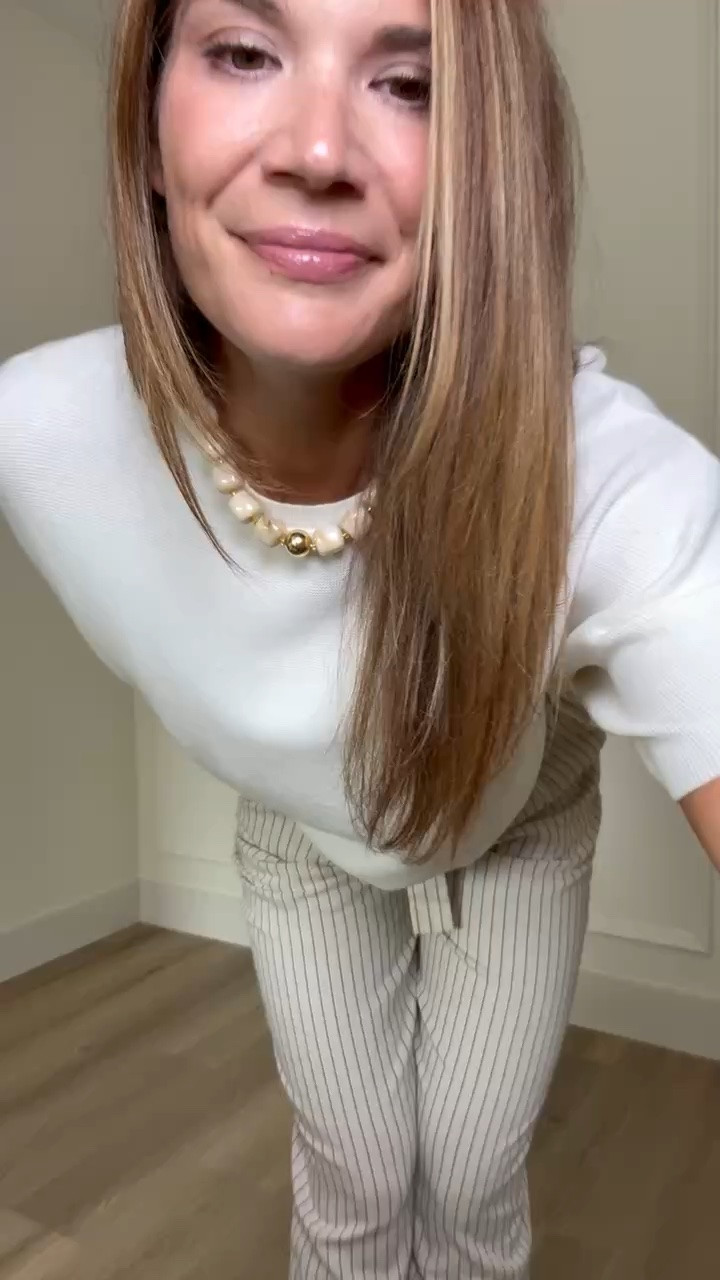 These striped pants are lightweight, breathable, and have that relaxed linen look without feeling stiff. They’re the kind of pants you’ll wear with simple tees now and lightweight sweaters later, and the neutral stripe goes with just about everything.

Striped pants, linen look pants, casual outfit, vacation outfit, lightweight pants, breathable fabric, everyday style, neutral outfit, fall transition, tall girl style, StangandCo

#LTKootd #LTKWorkwear #LTKTall