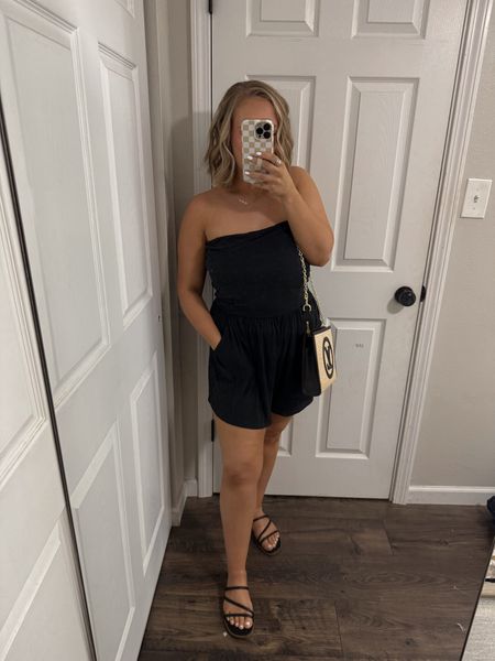 little black romper- only $22 wearing a size large 🖤 it’s also really comfortable! Definitely an easy throw on and go outfit 

#LTKMidsize #LTKStyleTip #LTKFindsUnder50