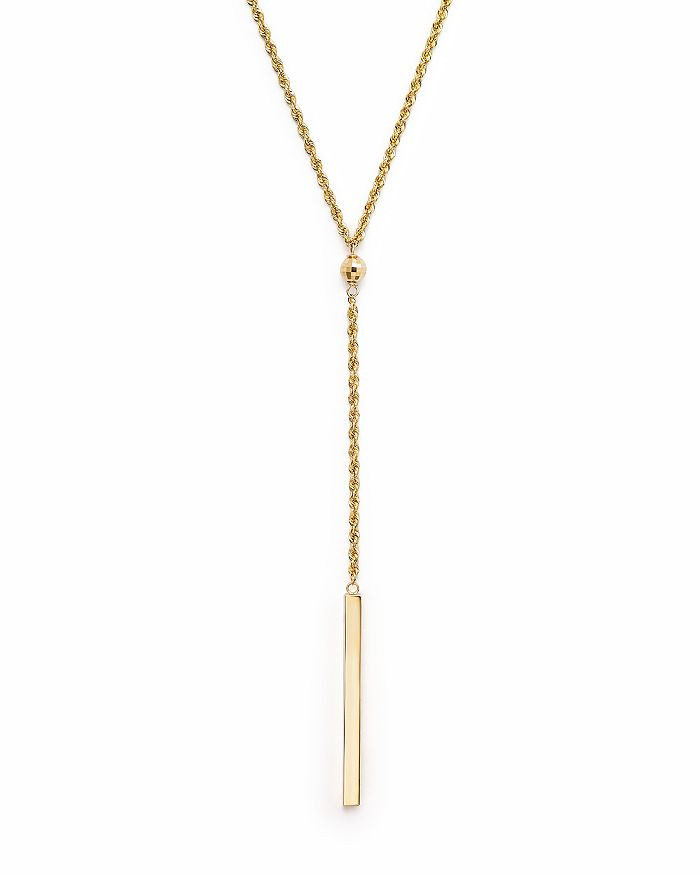 14K Yellow Gold Rope Chain Bar Drop Necklace, 18" - 100% Exclusive | Bloomingdale's (US)