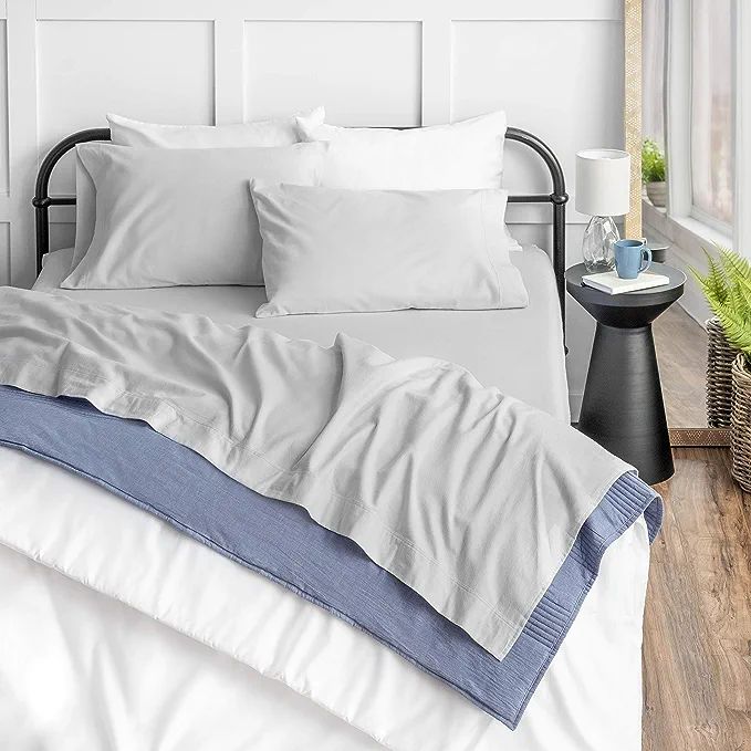 Amazon.com: Welhome 100% Cotton Flannel Sheet Set - King Size 4 PC Luxury Bed Sheets - 100% Brush... | Amazon (US)