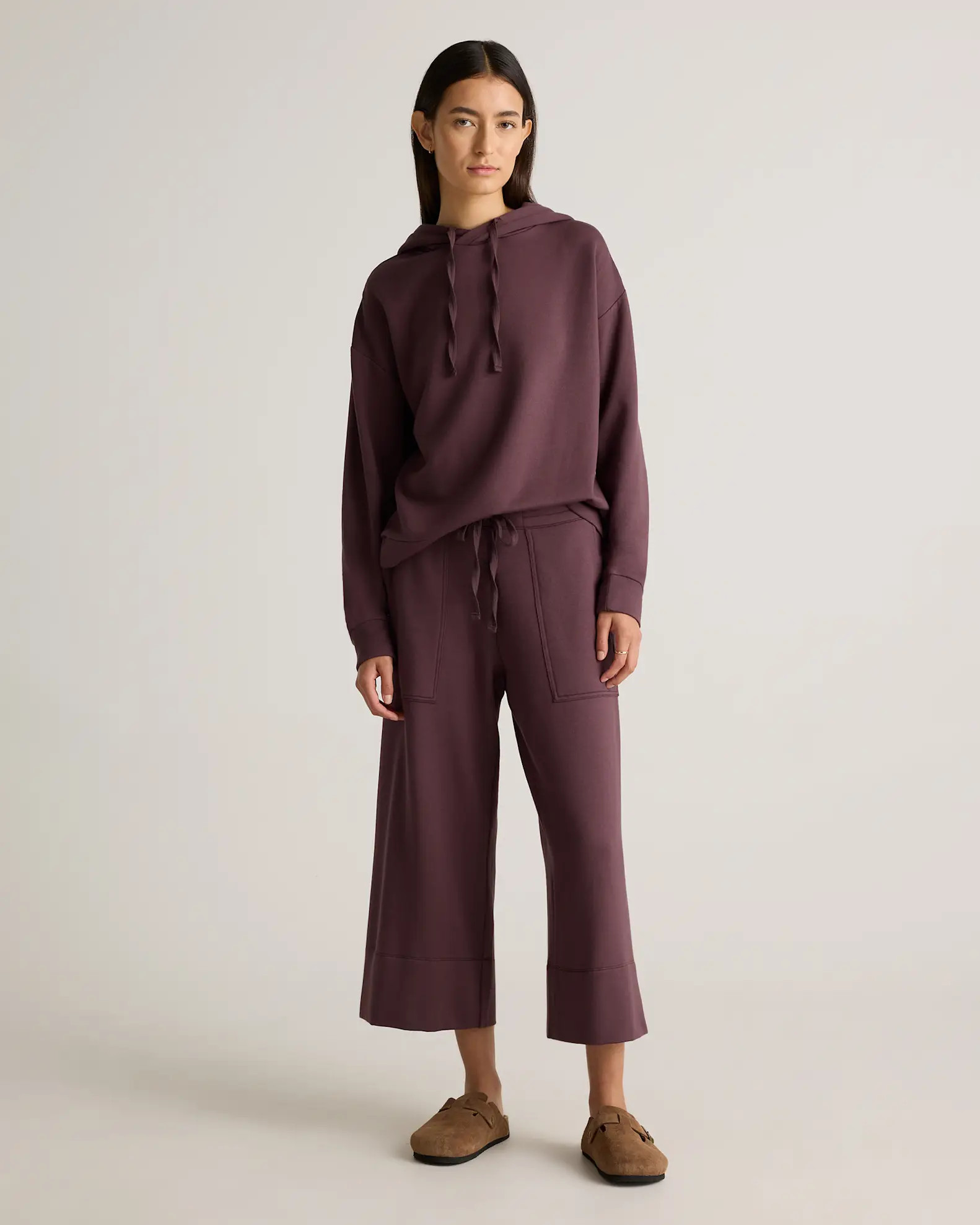 SuperSoft Fleece Cropped Wide Leg Pants | Quince