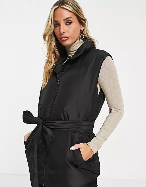 & Other Stories recycled polyester down belted vest in black | ASOS (Global)